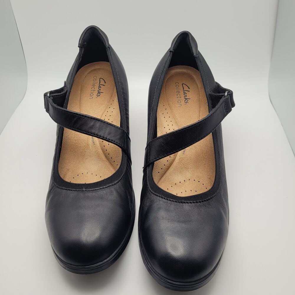Clarks Women's Size 11 Emily Mabel Mary Jane Black Leather